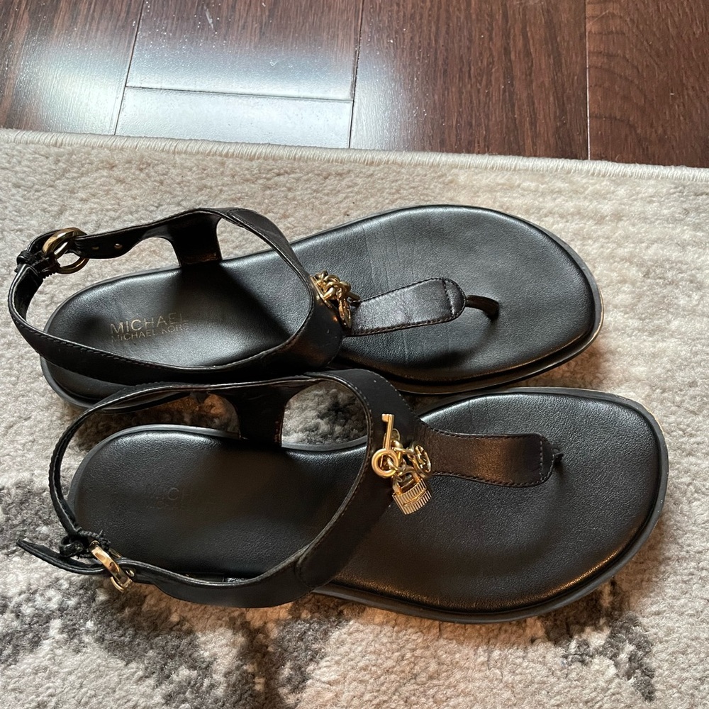 Michael Kors leather sandals.